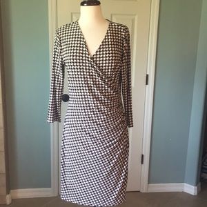 Ralph Lauren houndstooth faux wrap dress